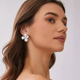 Lilly flower earring, White