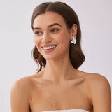 Lilly flower earring, White