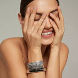 Edgy c shape bangle, Steel