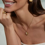 Daisy crystal necklace, Gold