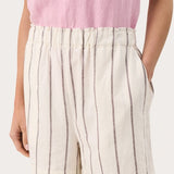 Rigge pellavashortsit, Eggnog And Brown Stripe