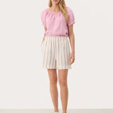 Rigge pellavashortsit, Eggnog And Brown Stripe