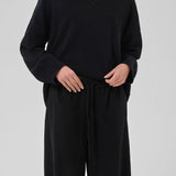 Dora leveälahkeiset housut, Black