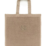Crochet Tote Bag, Beige Melange