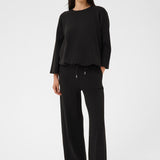Chelsey collegepaita 3/4 hihoilla, Black