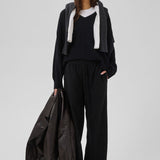 Dora leveälahkeiset housut, Black