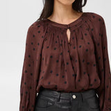 Catin viskoosipaita, Brown Dot