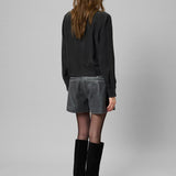 Silk Short Shirt, Black