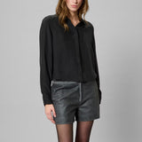 Silk Short Shirt, Black
