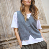 Sylva neuleliivi villaa, Medium Grey Melange