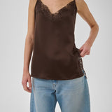 Brenda pitkä pitsitoppi, Dark Brown