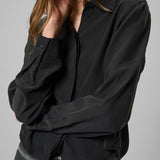 Silk Short Shirt, Black
