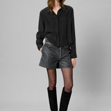 Silk Short Shirt, Black