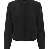Silk Short Shirt, Black