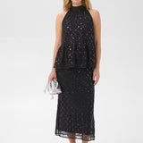 Dirtsa paljettitoppi, Black Placed Sequins