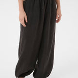 Betana pellavahousut (regular), Black