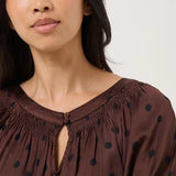 Catin viskoosipaita, Brown Dot