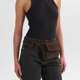 Zaya vyölaukku mokkanahkaa, Suede, Dark Brown