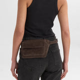 Zaya vyölaukku mokkanahkaa, Suede, Dark Brown