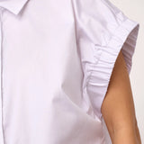 PoppyCC Elastic Cuff lyhythihainen paita, White