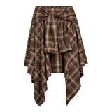 DagnyCC ruudullinen festarihame, Brown