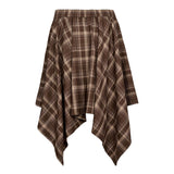 DagnyCC ruudullinen festarihame, Brown
