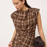 DagnyCC ruudullinen laskostoppi, Brown