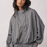Lance vetoketjullinen huppari, Mid Grey Melange