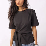 Oriane t-paita solmulla, Black