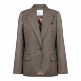 VeyaCC Check Fitted Blazer, Brown