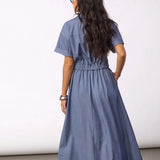 Terry Wrap Dress, Ash Blue