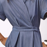 Terry Wrap Dress, Ash Blue