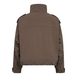 Alina Double Funnel Neck Jacket, Brown