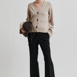 Fique Flared Trousers, Black