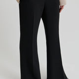 Fique Flared Trousers, Black
