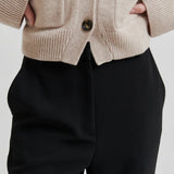 Fique Flared Trousers, Black