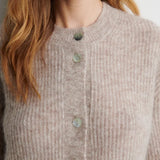 Andrea neuletakki vajaamittaisilla hihoilla, Light Beige Melange