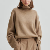 Alpha Knit pooloneule, Camel Melange