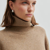 Alpha Knit pooloneule, Camel Melange