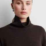 Alpha Knit pooloneule, Dark Brown Melange