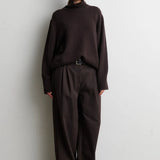 Alpha Knit pooloneule, Dark Brown Melange
