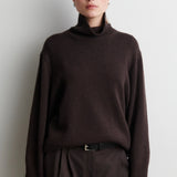 Alpha Knit pooloneule, Dark Brown Melange