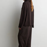 Alpha Knit pooloneule, Dark Brown Melange