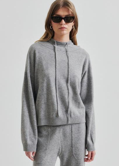 Lounge Knit Hoodie, grey melange