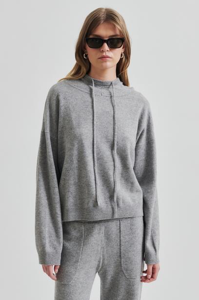Lounge Knit Hoodie, grey melange