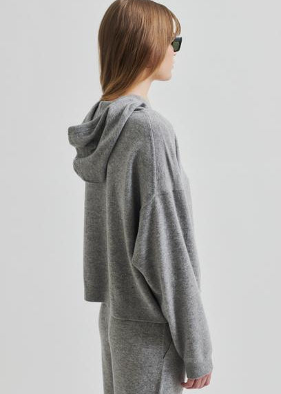 Lounge Knit Hoodie, grey melange