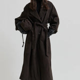 Noomi Suede Trenchcoat, Chocolate Plum