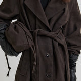 Noomi Suede Trenchcoat, Chocolate Plum