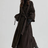 Noomi Suede Trenchcoat, Chocolate Plum