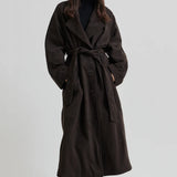 Noomi Suede Trenchcoat, Chocolate Plum
